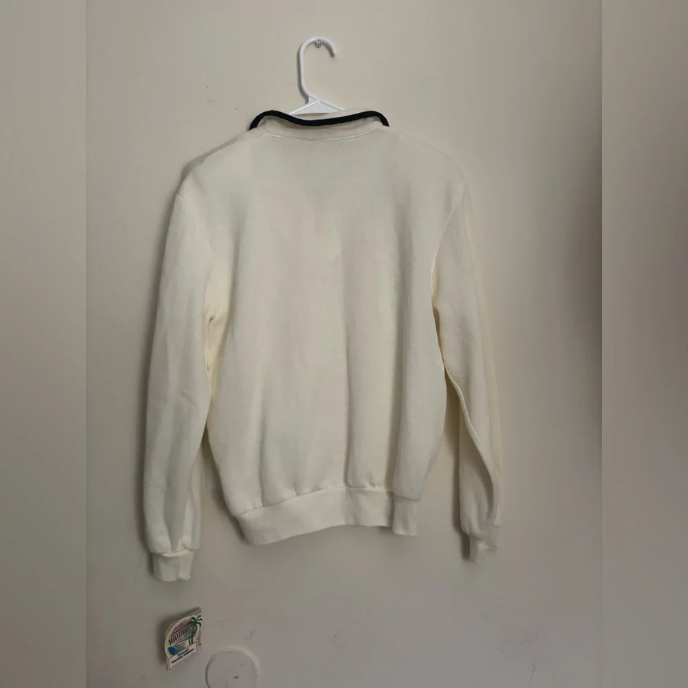 VTG Teddi Women's Ivory Long Sleeve Sweatshirt Floral Embroidered Medium